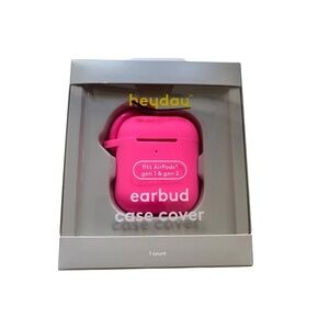 Heyday Recycled Silicone Case w/Clip fits Apple AirPods (Gen 1 & 2) - Neon Pink